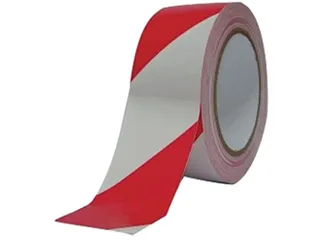 Afzetlint, rood/wit, op rol, per stuk - 1