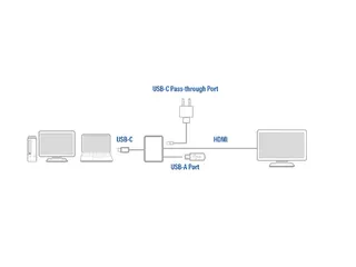 USB-C Multiport Adapter Voor 1 HDMI Monitor Grijs - 3