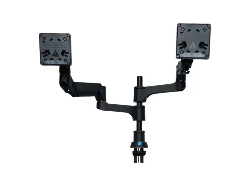 Dubbele Monitorarm R-Go-Tools Caparo 4 gasveer 2 beeldschermen Zwart