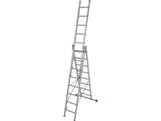 multifunctionele telescoopladder,3x8,sporten,balk L 2,3-5,2m,aluminium - 2