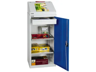 Draaideurkast 1310x500x500mm 1lade 2legborden 1opzetkatheder Ral5010 - 1