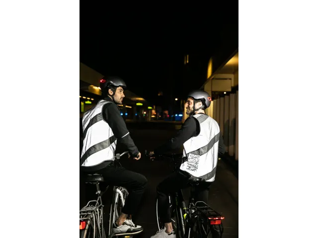 Roadie Jacket Full Reflective Fluohesje Grijs/Zilver Maat S