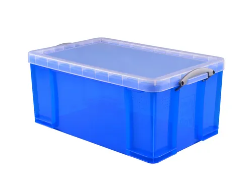 Opbergbox Really Useful 64 liter 710x440x310mm transparant blauw