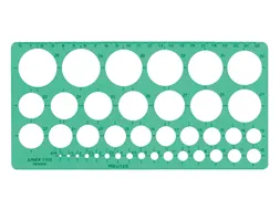 Cirkelsjabloon Linex 39 cirkels met inktvoetjes 1-35mm groen