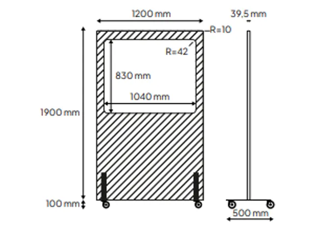 Tableau blanc acoustique mobile Silva 200x120cm bleu
