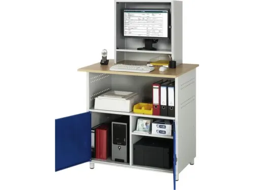 pc-kast,HxBxD 1810x1100x800mm,monitorvak,stopcontactdoos,romp RAL7035