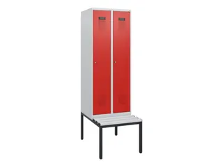 locker met bank,HxBxD 1950x600x815mm,2vak,vak B 300mm,cilinderslot - 2