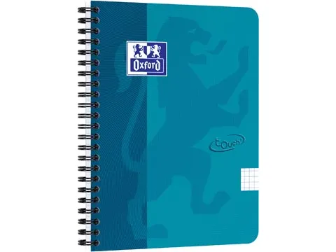 Touch Spiraalblok Formaat A5 140 Bladzijden Aqua Geruit 5 Mm