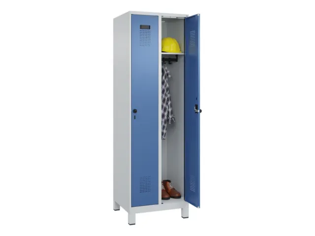 locker,HxBxD 1950x600x500mm,2vak,vak B 300mm,draaigrendel,voeten