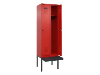 locker met bank,HxBxD 2120x600x815mm,2vak,vak B 300mm,draaigrendel - 1