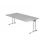 bureau,HxBxD 740x2000x1000mm,blad lichtgrijs,C-voet RAL9006
