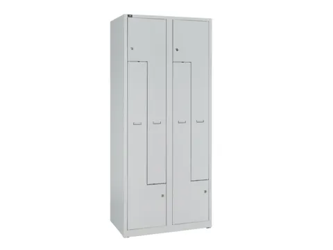 Z-garderobekast,HxBxD 1850x800x500mm,vak B 400mm,cil.-slot,sokkel