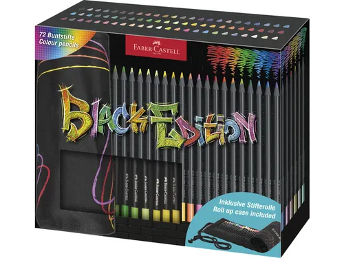 Kleurpotlood Faber-Castell Black Edition 72 stuks in roletui zwart