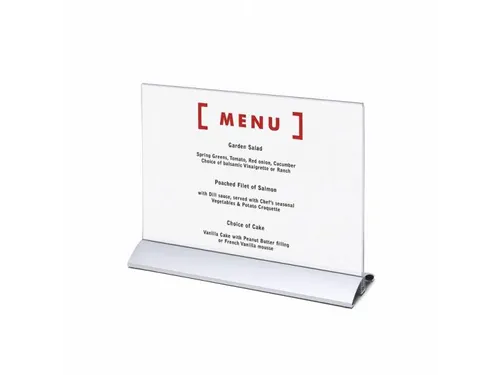 Menukaarthouder IEZZY liggend A4 aluminium voet