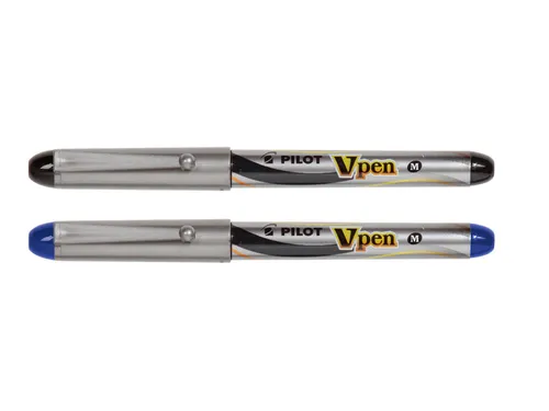 Vulpen Pilot V pen Zilver Medium punt Inktkleur Blauw
