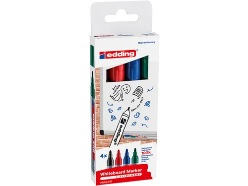 Viltstift Edding 250 Whiteboard Rond Assorti 1.5-3mm 4stuks