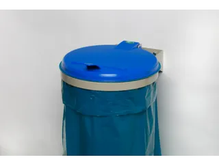 Afvalverzamelaar 120 Liter Enkelvoudig Wandmontage Deksel Blauw - 1