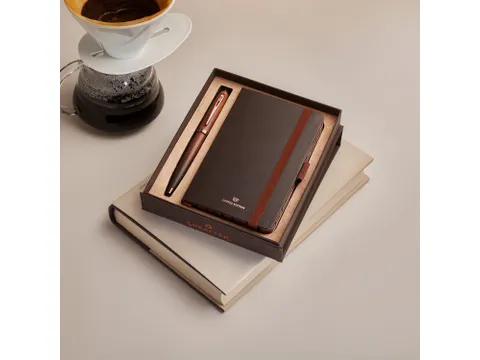 Balpen giftset Sheaffer 100 9374 Coffee Ed. Matt Brown met klein notit