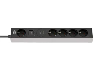 Stekkerdoos Brennenstuhl 5vdig 1+2 USB C Power Delivery 1.5m grijs/zw - 1