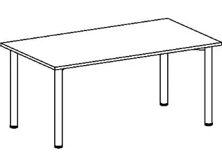 vergadertafel HxBxD 72x160x80cm rechthoekig 4voeten Esdoorn alu - 4