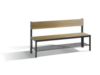 omkleedbank,HxLxD 796x1500x407mm,HPL eiken-sereno,frame staal RAL7021 - 1