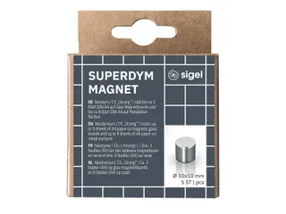 Magneten Sigel voor glasbord set 5stuks zilverkleurig 10x10x10mm - 3