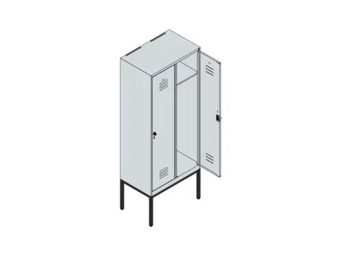locker,HxBxD 2120x800x500mm,2vak,vak B 400mm,cil.-slot,voetonderstel