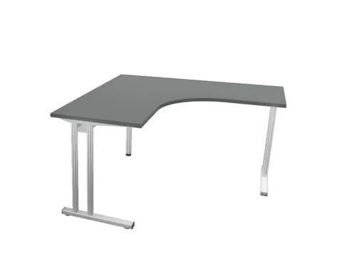 bureau in vrije vorm,HxBxD 740x1400x1400mm,vrije vorm,MS-donkergrijs