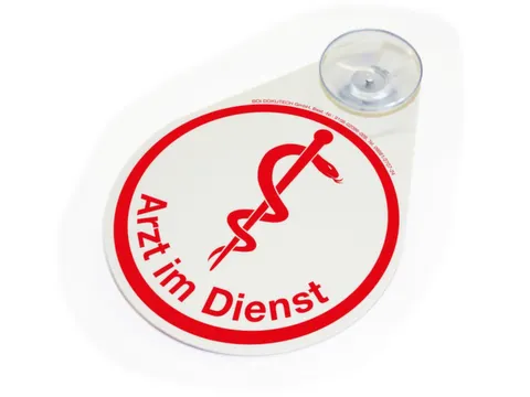 aanwijzingsbord,m. zuignap,v. binnen,"Dienstdoende arts",HxB 110x80mm