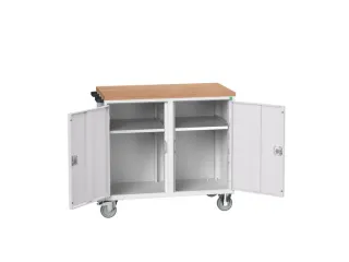 montagetafel 980x1050x600mm multiplexblad 2 kasten RAL7035 fr. RAL7035 - 1