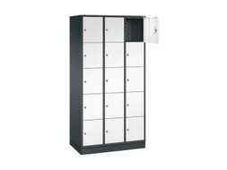 lockerkast,HxBxD 1950x920x500mm,3x5vakken,cil.-slot,sokkel