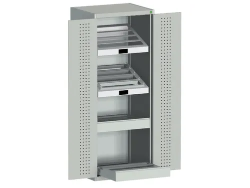 systeemkast HxBxD 2000x800x650mm CNC-lade 2laden Ral7035