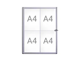 Binnenvitrine wand MAULextraslim whiteboard 4xA4 met slot