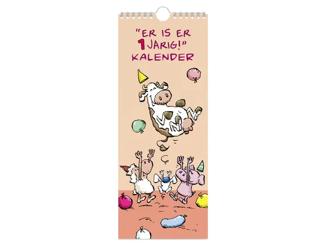 Verjaardagskalender Lannoo Ritsier 130x325mm roze