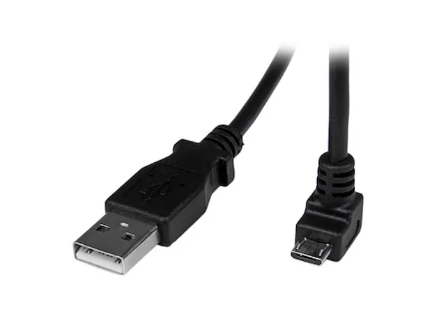 2m micro USB-kabel A-naar-micro-B met neerwaartse hoek