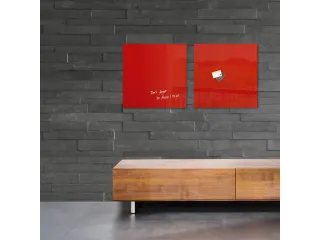 glasmagneetbord Sigel Artverum 48x48x1.5cm rood - 8