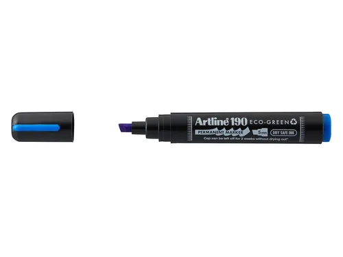 Permanent marker Artline 190 Eco schuin 2-5mm blauw Dry Safe