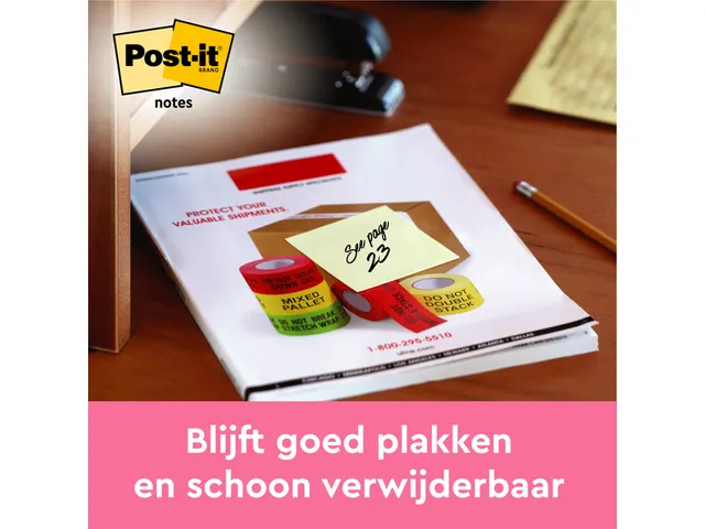 Memoblok 3M Post-it 630 76x76 mm lijn geel