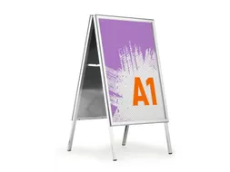 Stoepbord Aluminium Fold Outdooor A1 metaal zilver