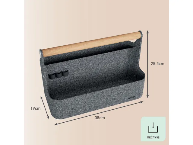 Draagbare Bureau Organizer, Met Handvat, Vilt, Grijs