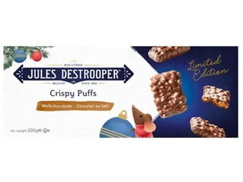 Jules Destrooper koeken Crispy Puffs, melk, doos van 100 gram