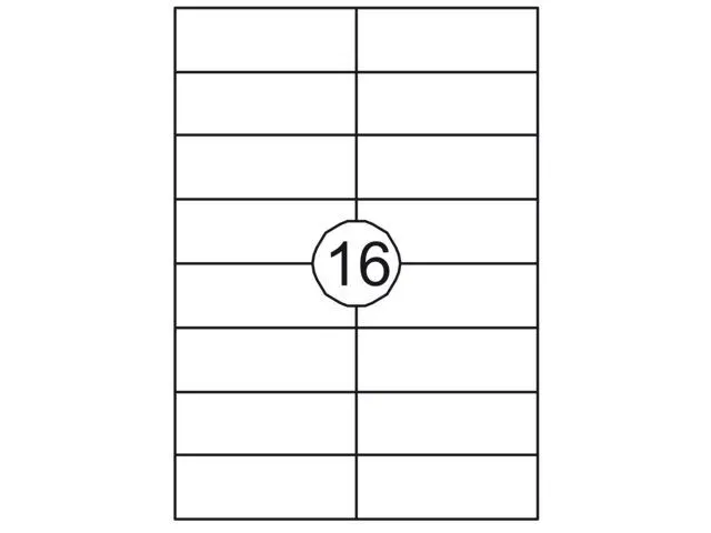 Etiket 105x37mm Wit 100 Vel 1600 Stuks