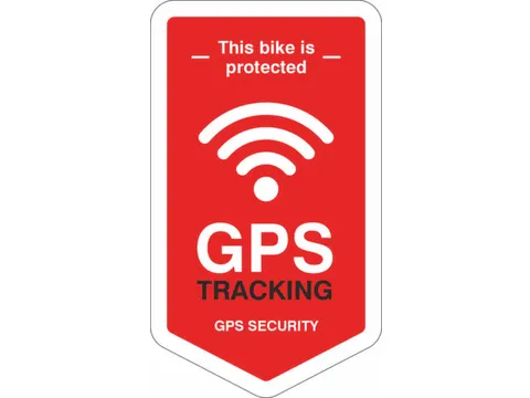 wandbord,"GPS TRACKING",folie,rood/wit/zwart,om te verlijmen