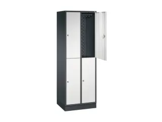 Dubbeldekse garderobekast,RAL 7021/RAL 7035,HxBxD 1950x620x500mm - 1