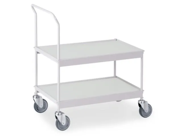 Universele Wagen 150kg Lxb 660x335mm 2 Etages Met Beugel Zilvergrijs