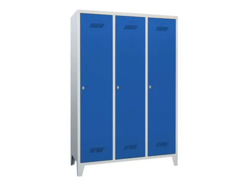 lockerkast,HxBxD 1850x1200x500mm,3vak,RAL7035,front RAL5010