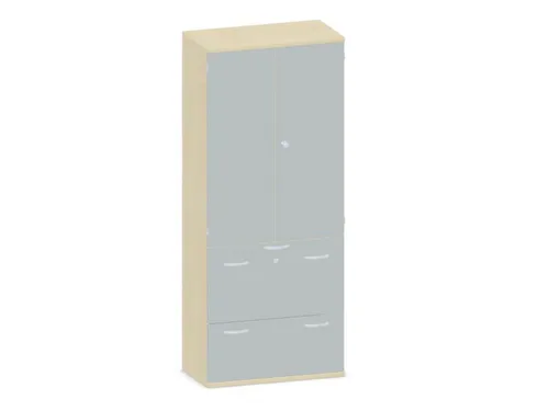 Kantoorkast 1920x800x430mm Decor Romp Esdoorn Decor Front Lichtgrijs