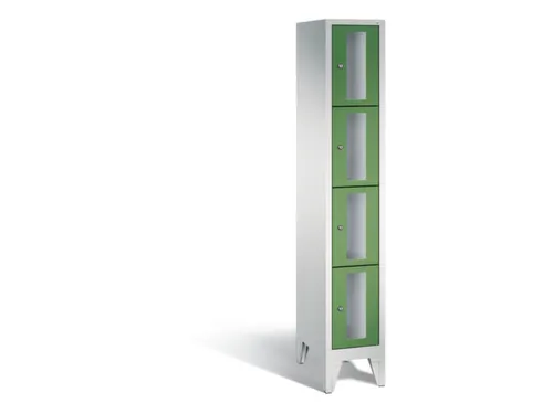 lockerkast 1850x320x500mm 1x4 vakken Cilinderslot Poten, RAL6011