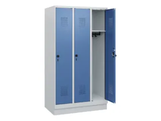 schoollocker,HxBxD 1630x900x500mm,3vak,vak B 300mm,draaigrendel,sokkel - 1