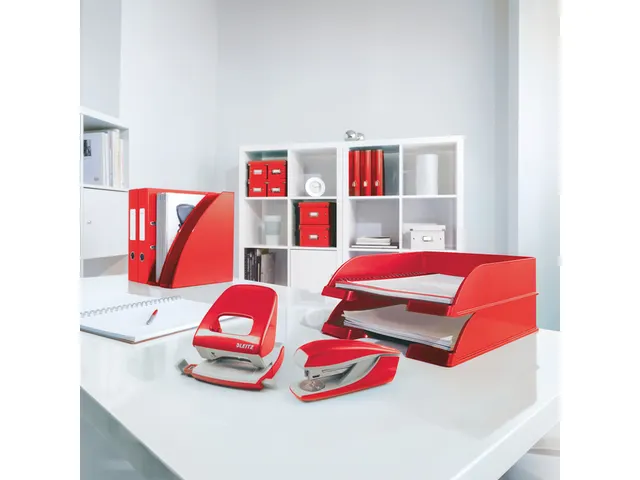 Ringband Leitz WOW A4 maxi 2-rings D-mechaniek 25mm rood